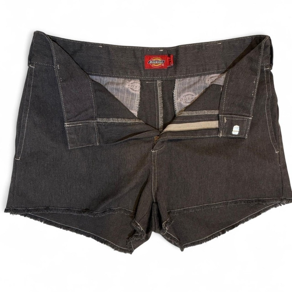 Dickies Charcoal Grey Shorts White Stitching Cut Off Frayed Hem Women's Size 3
